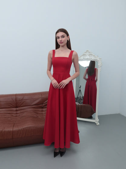 Kırmızı renk Purity bağlamalı elbise
