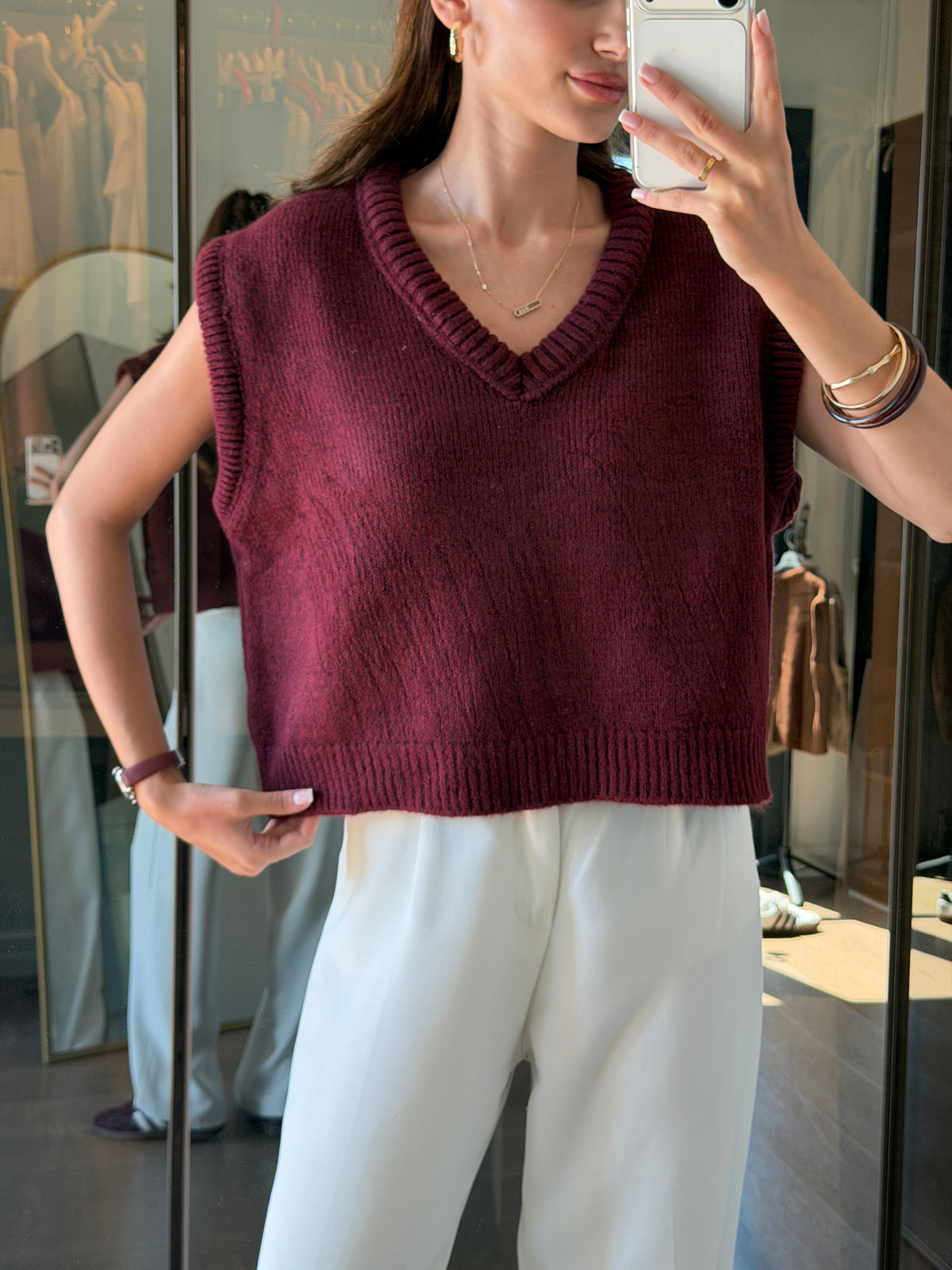 Bordo süveter