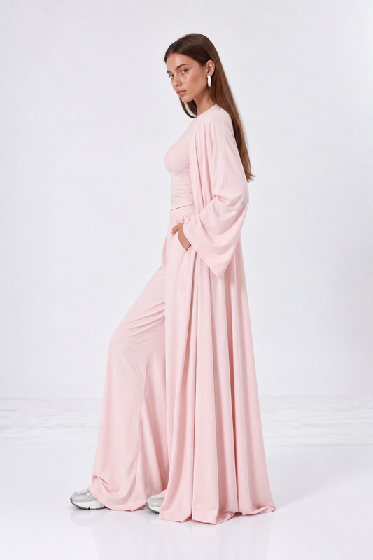 Pembe 3’lü kimono takım