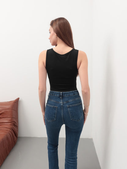 Siyah atlet çıtçıt body