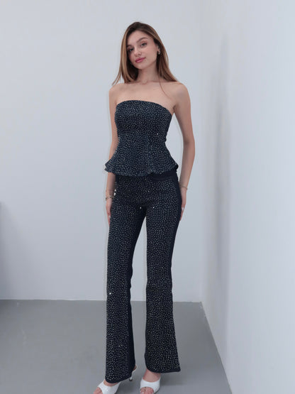 Taşlı straplez takım