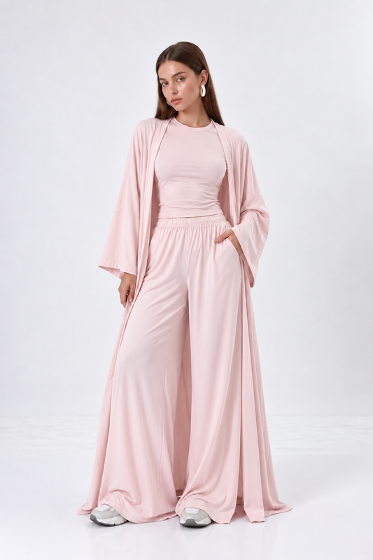 Pembe 3’lü kimono takım