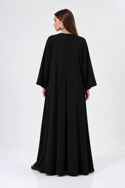 Siyah 3 parça kimono takım